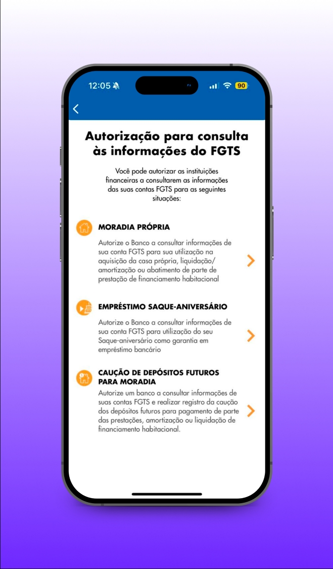 Quarto passo: Selecione 'Empréstimo Saque-Aniversário'