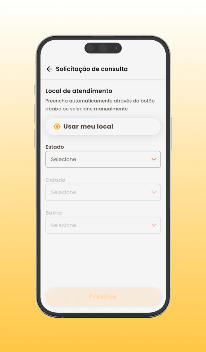 Terceiro Passo para pesquisar pelo local da consulta